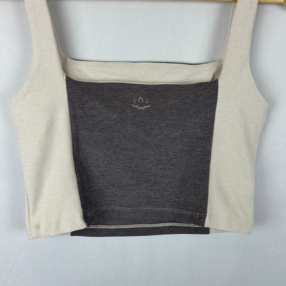 Beyond Yoga Spacedye Vitality Cropped Tank Square Neck Green/White Womens Size M - Picture 6 of 10